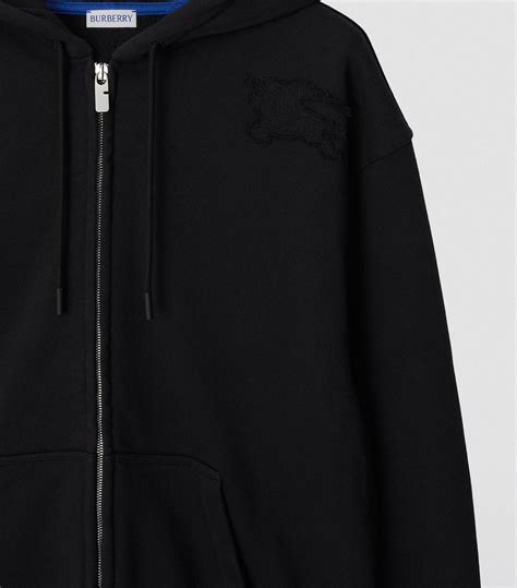 burberry black zip up|EKD Cotton Zip Hoodie in Black .